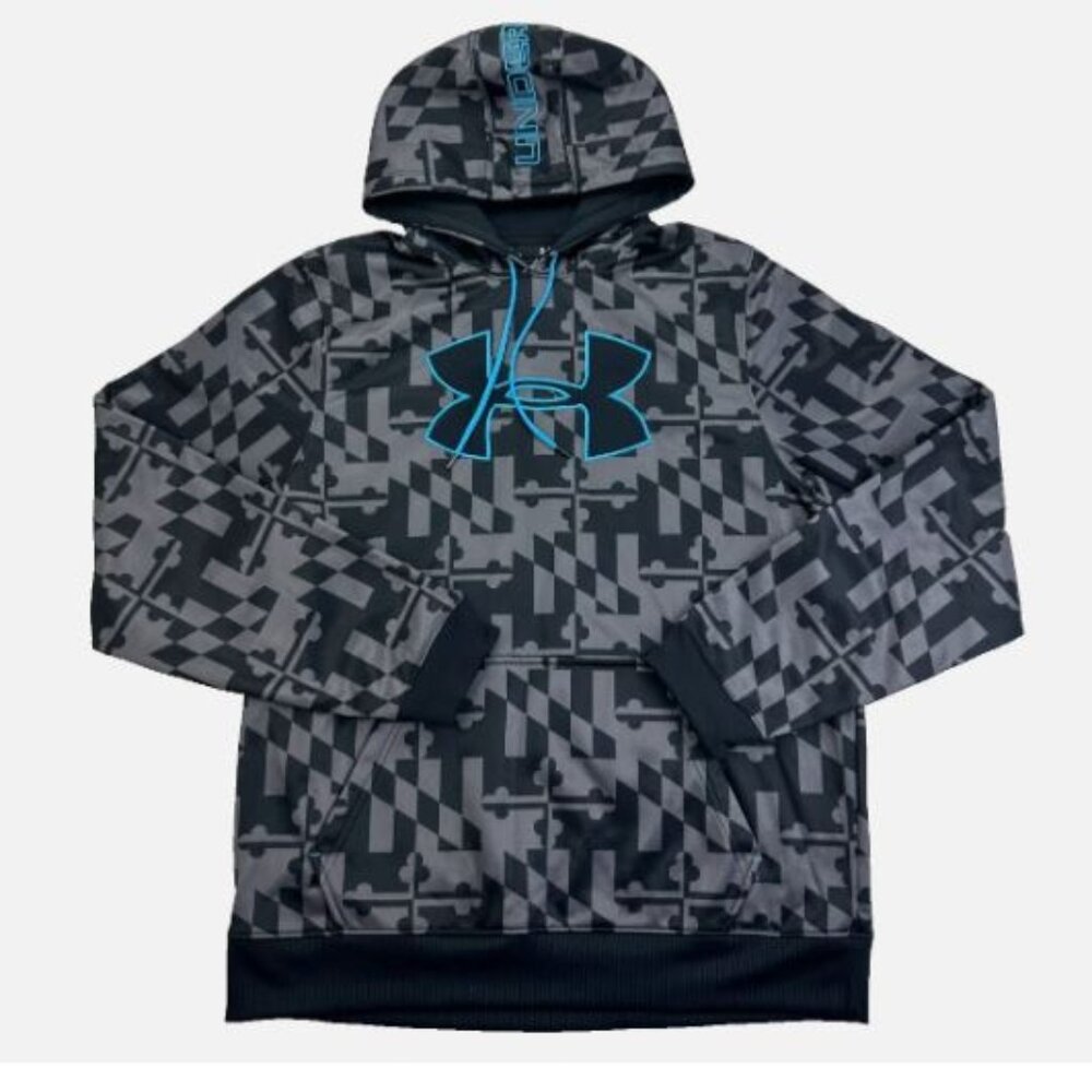 Under Armour UA Performance Cold Gear Hoodie Men's Size L Baltiflage Lacrosse
